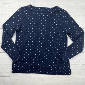 Croft & Barrow Polka Dot Long Sleeve Top Petite Small